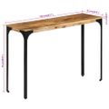 vidaXL Konzolový stolík hnedý 110x35x76 cm mangovníkový masív a železo