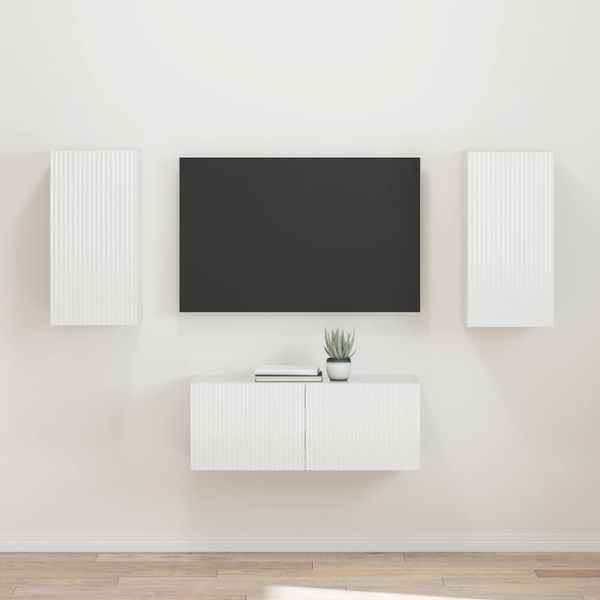 vidaXL Zostava TV skriniek 2 pcs Vysoký lesk bielej Kompozitné drevo