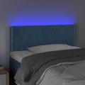 vidaXL Čelo postele s LED tmavomodré 80x5x78/88 cm zamat