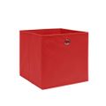 vidaXL Úložné boxy 4 ks, netkaná textília 28x28x28 cm, červené