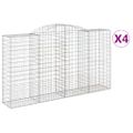 vidaXL Oblúkové gabiónové koše 4ks 300x50x160/180cm pozinkované železo