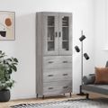 vidaXL Vysoká skrinka sivý dub sonoma 69,5x34x180 cm spracované drevo