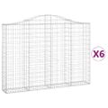 vidaXL Oblúkové gabionové koše 6 ks 200x30x140/160 cm pozink. železo