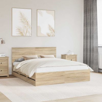 vidaXL Rám postele Sonoma dub 160 x 200 cm Inžinierske drevo