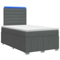 vidaXL LED boxspring posteľ s matracom Tmavosivá 120 x 190 cm Látka