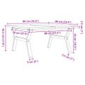 vidaXL Konferenčný stolík v tvare Y 90x90x45,5 cm borovica a oceľ