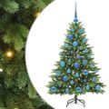 vidaXL Umelý vianočný stromček s 150 LED-i Zelená 120 cm PE a PVC