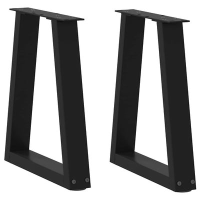vidaXL Nohy konferenčného stolíka v tvare V, 2 ks, čierne, 38 x (42-43,3) cm, oceľové