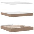 vidaXL Osmanský rám postele s matracmi biela 200x200 cm umelá koža
