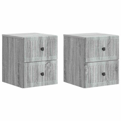 vidaXL Nástenná nočná skrinka 2 pcs Sivá sonoma 33 x 34,5 x 40 cm