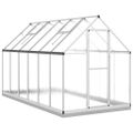 vidaXL Skleník so základovým rámom strieborný 334x169x202 cm hliník