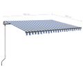 vidaXL Ručne zaťahovacia markíza s LED 4x3,5 cm modrá a biela