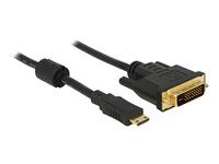 Kábel adaptéra – dva spoje – 19-pinový mini HDMI typ C s kolíkmi (samec) na DVI-D s kolíkmi (samec) – 1 m – čierna