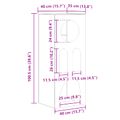 vidaXL Servírovacia skriňa ELST Staré drevo 40 x 35 x 100.5 cm
