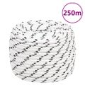 vidaXL Pletené lodné lano biele 14 mm x 250 m polyester