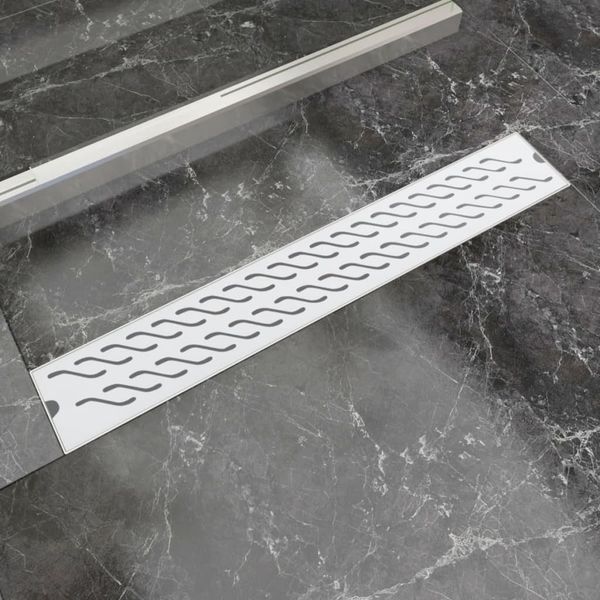 vidaXL Rovný sprchový odtok s vlnkami, 730x140 mm, nerezová oceľ