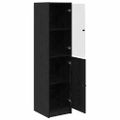 vidaXL Highboard Čierny dub 35 x 37 x 142 cm Kompozitné drevo