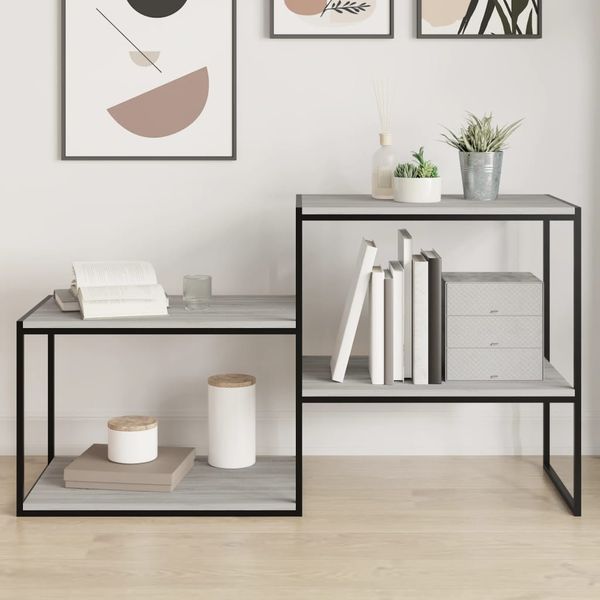vidaXL Nástenné police 4 ks sivé sonoma 60x40x1,5 cm kompozitné drevo