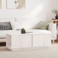 vidaXL Konferenčný stolík biely 110x50x40 cm borovicový masív
