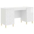 vidaXL Stôl Biela s vysokým leskom 142,5 x 50 x 75 cm Kompozitné drevo