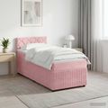 vidaXL Posteľ boxspring s matracom Ružová 100 x 200 cm Zamat