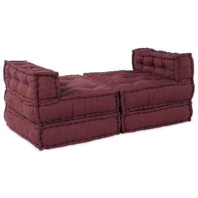 vidaXL Modulová pohovka 4 pcs Bordová Látka