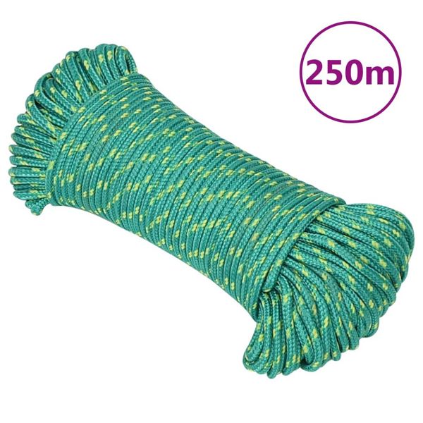 vidaXL Lodné lano zelené 5 mm 250 m polypropylén