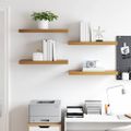 vidaXL Stenná polica Nástenná montáž 4 ks Hnedá 60 x 23,5 x 3,8 cm