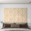vidaXL Nástenné panely 12 ks krémové 30x30 cm látkové 0,54 m²