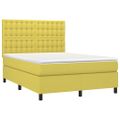 vidaXL Boxspring posteľ s matracom zelená 140x190 cm látka