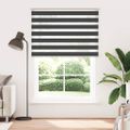 vidaXL Zebra roleta čierna 155x200 cm šírka látky 150,9cm polyester
