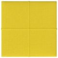 vidaXL Nástenné panely 12 ks bledožlté 30x30 cm látka 1,08 m²
