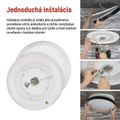 LED nástenné svietidlo ILVI, kruhové 30 W, stmievanie + CCT, čierna + drevo
