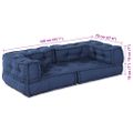 vidaXL Modulová pohovka 3 ks Látka Indigo 140 x 70 x 36 cm