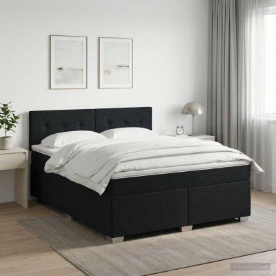 vidaXL Posteľ boxspring s matracom Čierna 180 x 200 cm Látka