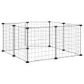 vidaXL 8-panelová klietka pre domáce zvieratá s dvierkami čierna 70x70x35 cm oceľová