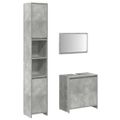 vidaXL 3-dielna sada kúpeľňového nábytku betónová kompozitné drevo