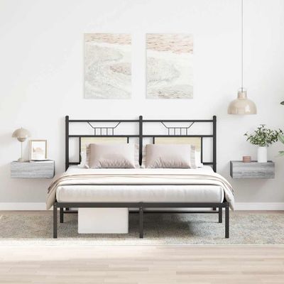 vidaXL Nástenné nočné stolíky 2 ks sivé sonoma 40x30x15cm sprac. drevo