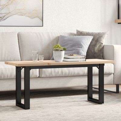 vidaXL Konferenčný stolík v tvare O 110x40x45,5 cm borovica a oceľ