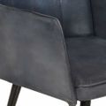 vidaXL Kreslo wingback s podnožkou sivé pravá koža