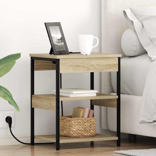 vidaXL Nočný stolík 2 pcs Sonoma dub 41 x 31 x 51 cm Kompozitné drevo