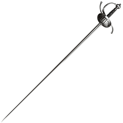 Cold Steel 88CHR Ribbed Shell Swept Hilt Rapier meč 105,4 cm, uhlíková oceľ, drevo, koža, puzdro
