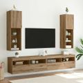 vidaXL TV skrinky s LED svetlami 2 ks dub artisan 30,5x30x102 cm
