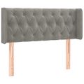 vidaXL Čelo postele so záhybmi bledosivé 103x16x78/88 cm zamat