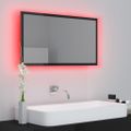 vidaXL LED kúpeľňové zrkadlo lesklé čierne 80x8,5x37 cm akryl