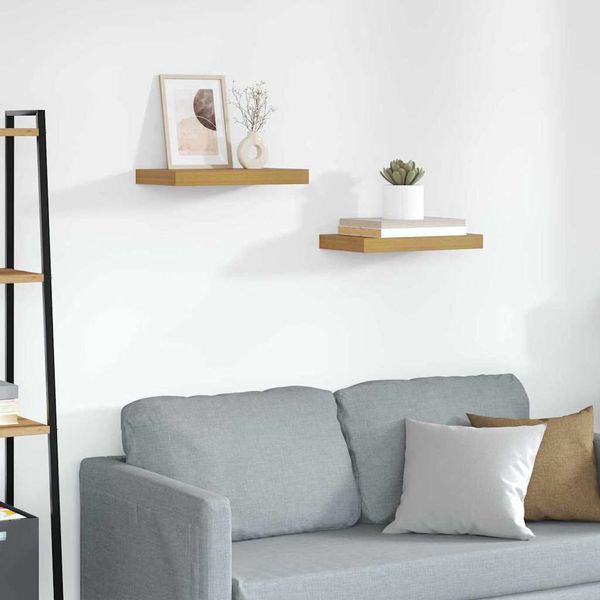 vidaXL Stenná polica 2 pcs Béžová 40 x 23,5 x 4 cm Kompozitné drevo