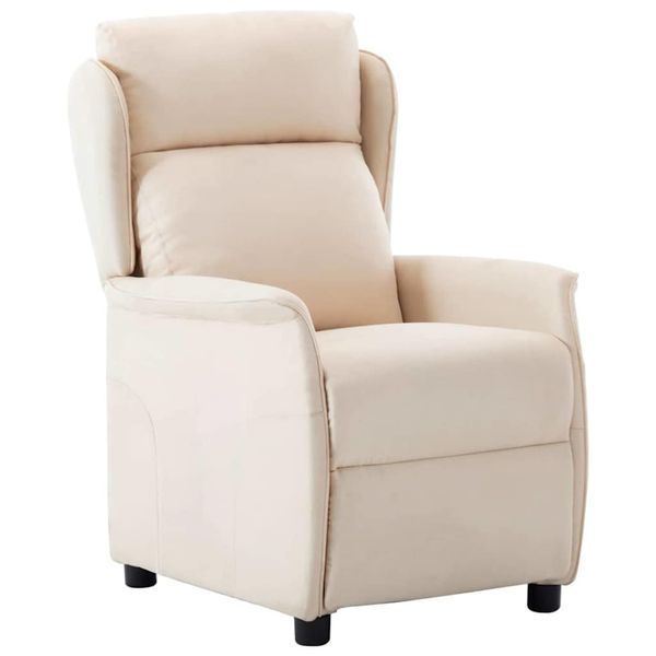 vidaXL Polohovacie kreslo Krémová 66,5 x 94 x 101,5 cm Polyester