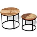 vidaXL Konferenčné stolíky 2 ks, recyklovaný masív, okrúhle 40cm/50cm