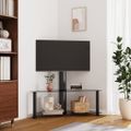 vidaXL Rohový TV stojan 2-vrstvový pre 32-70 palcov čierny