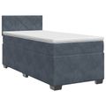 vidaXL Posteľ boxspring s matracom Tmavosivá 90 x 200 cm Zamat